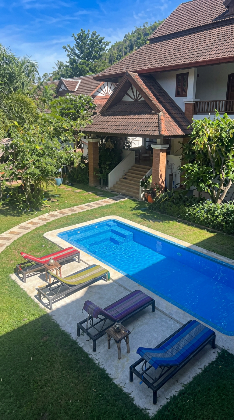 Tropical swimming pool at Koh Shanti Guesthouse in Lamai